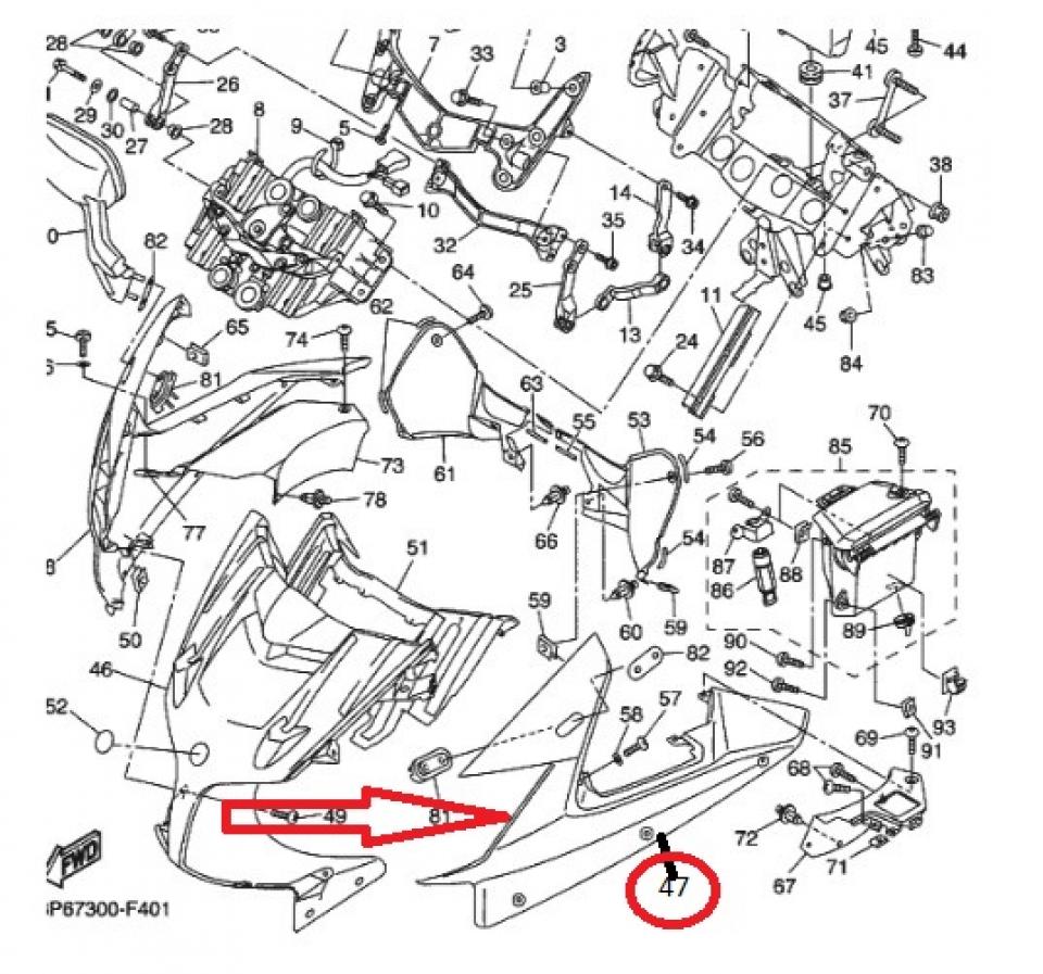 Tête fourche G pour moto Yamaha 1300 FJR 3P6-2835G 3P6W283G01P2 3P6W283G00P2