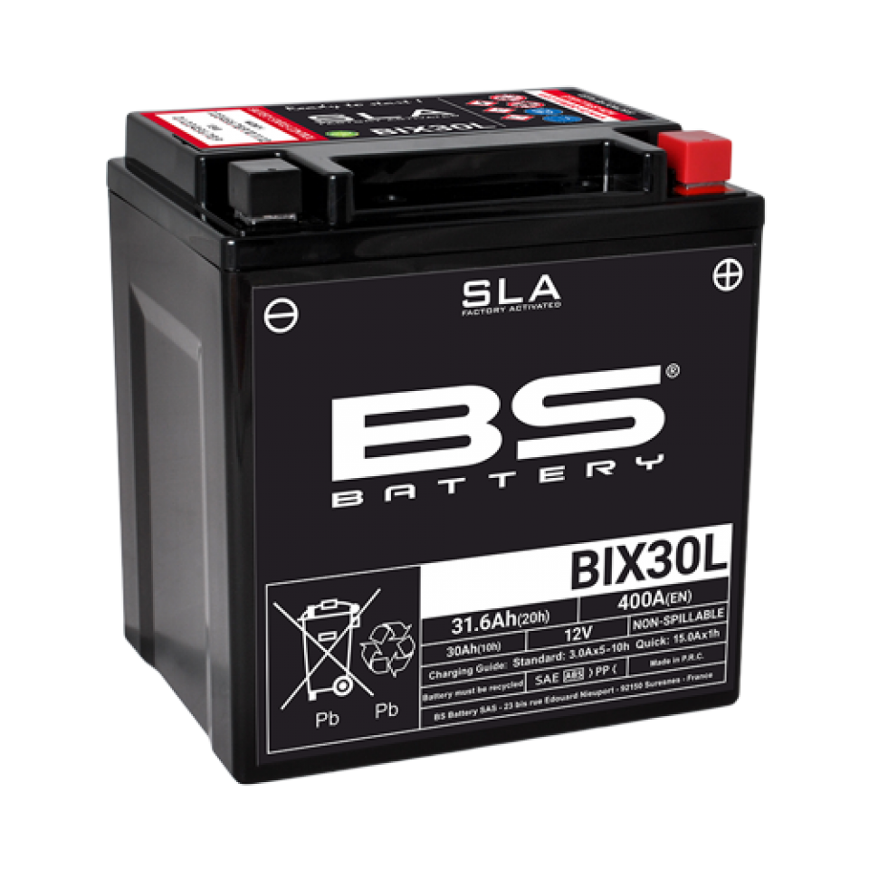 Batterie SLA BS Battery pour quad Arctic cat 1000 Prowler 2015 à 2016 YIX30L / 12V 31.6Ah Neuf