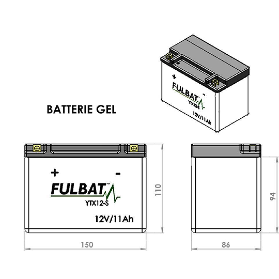 Batterie SLA Fulbat pour Maxi Scooter Yamaha 530 Xp T-Max 2012 à 2019 Neuf