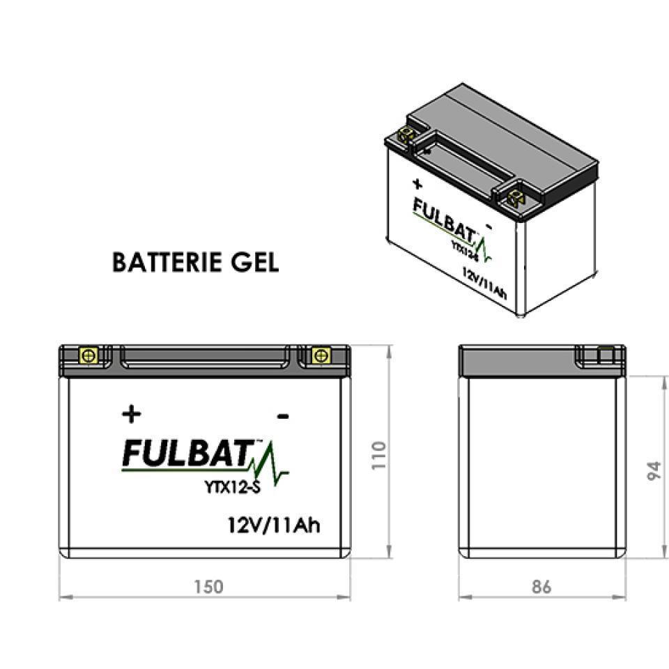 Batterie SLA Fulbat pour Moto Honda 750 Vt C Shadow 2004 à 2007 Neuf