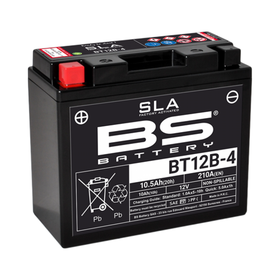 Batterie SLA BS Battery pour auto YT12B-4 / 12V 10.5Ah Neuf
