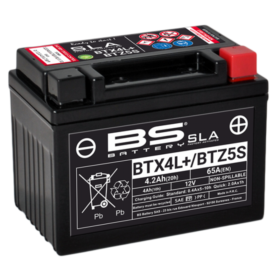 Batterie SLA BS Battery pour quad Aeon 100 Cobra 4X2 2002 à 2004 YTX4L-BS / 12V 3Ah Neuf