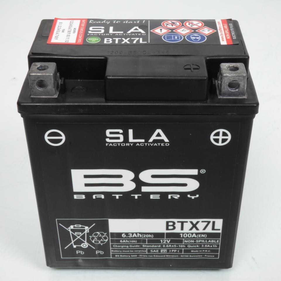 Batterie SLA BS Battery pour Moto Kawasaki 125 KLX 2010 à 2016 YTX7L-BS / 12V 6Ah Neuf