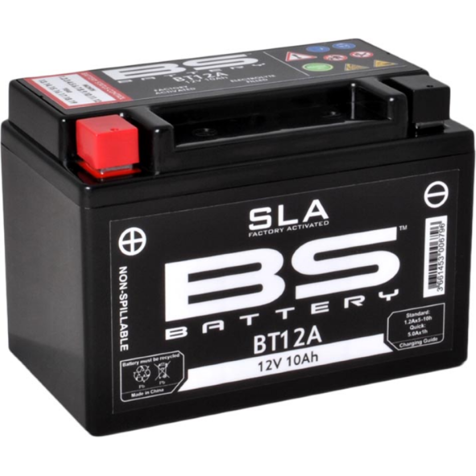 Batterie SLA BS Battery pour Moto Kawasaki 1000 ZZR 2014 à 2016 YT12A-BS / 12V 10Ah Neuf