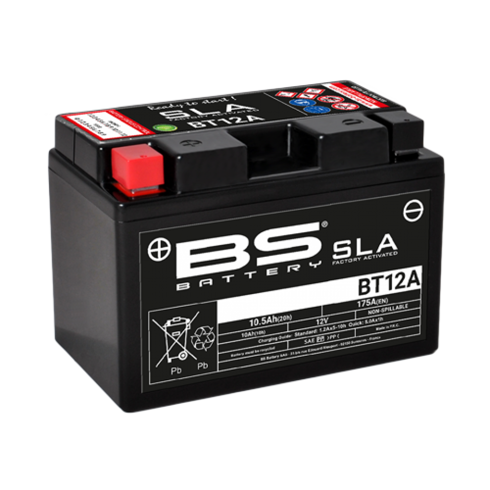 Batterie SLA BS Battery pour Moto Kawasaki 1000 ZZR 2014 à 2016 YT12A-BS / 12V 10Ah Neuf