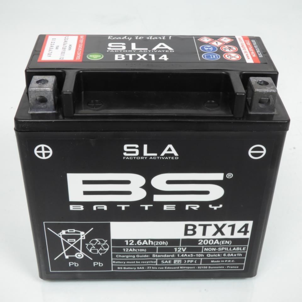 Batterie SLA BS Battery pour Moto BMW 650 F 2010 à 2012 YTX14-BS / 12V 12Ah Neuf