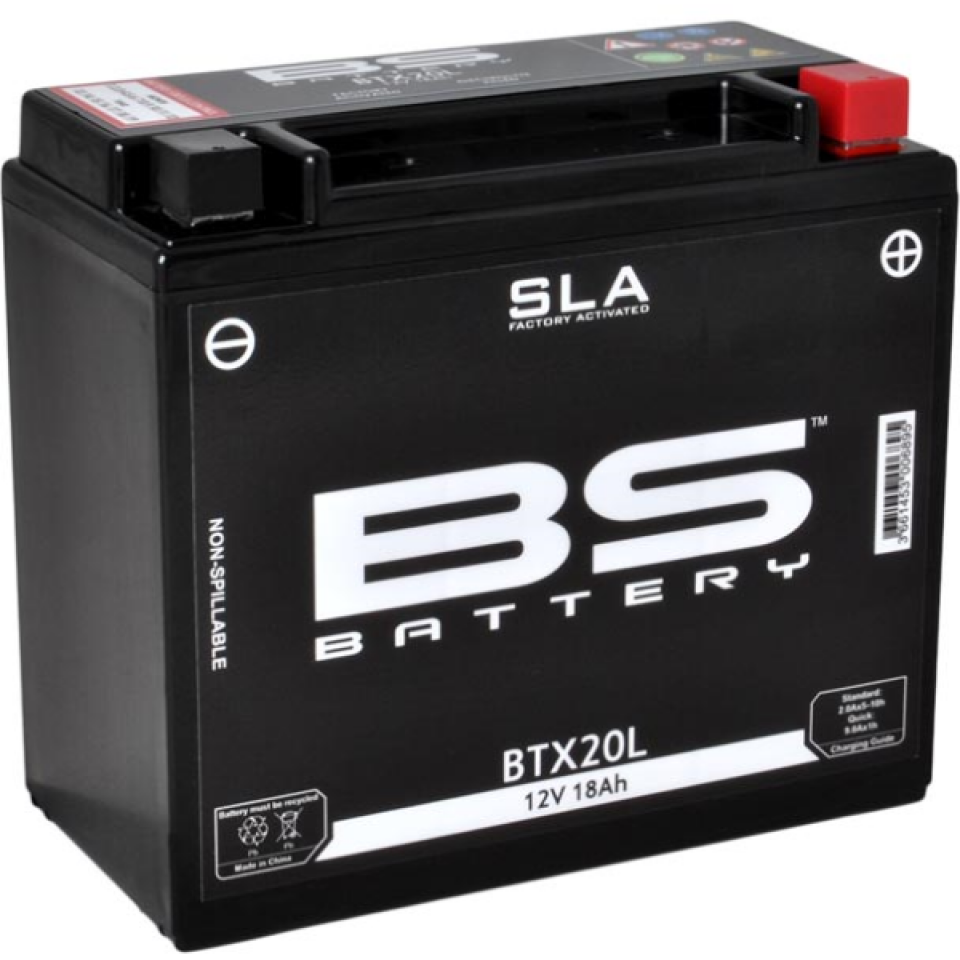 Batterie SLA BS Battery pour Moto Victory 1731 Hammer 8 Ball 2010 à 2011 YTX20HL-BS / 12V 18Ah Neuf
