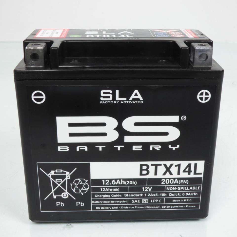 Batterie SLA BS Battery pour pour Moto Harley Davidson 883 XL T Superlow 2011 à 2015 YTX14L-BS / 12V 12Ah Neuf