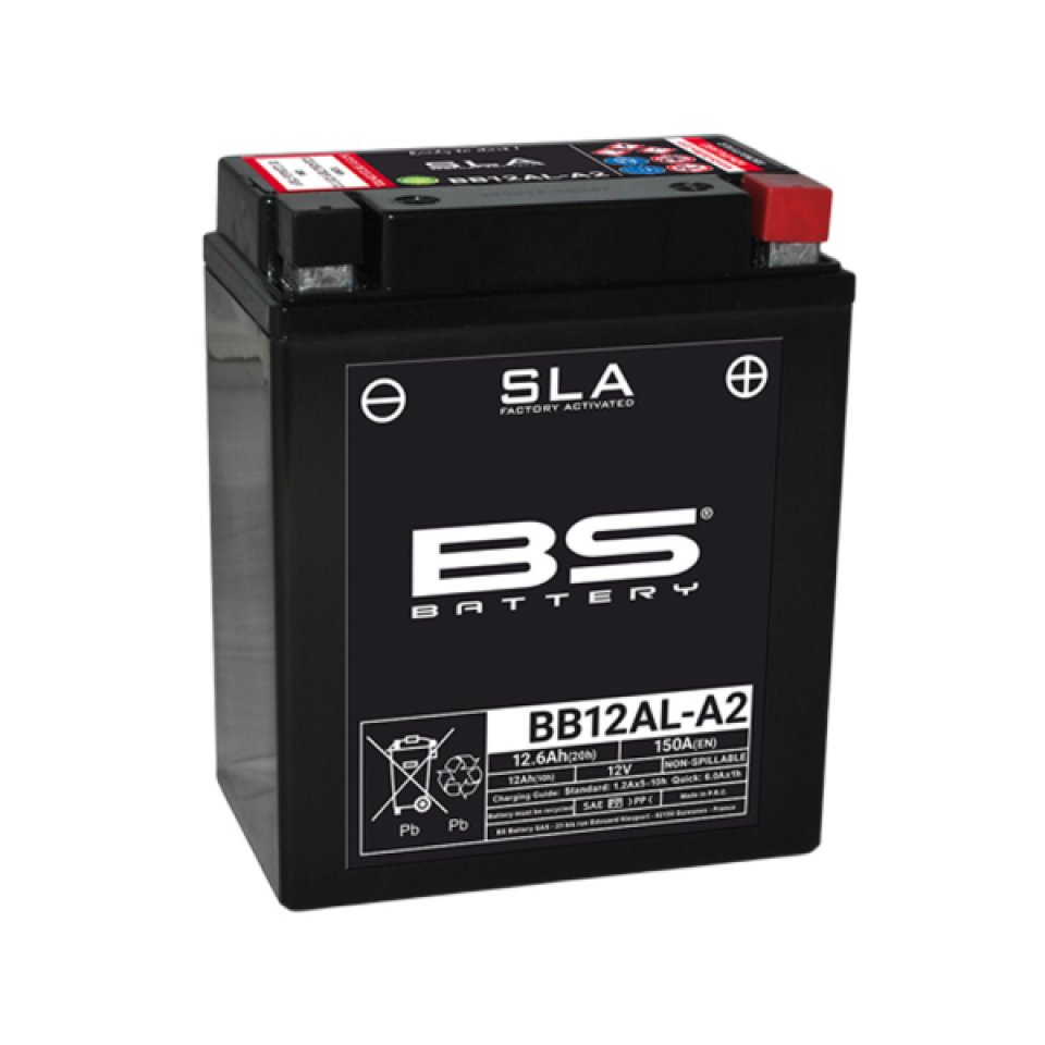 Batterie SLA BS Battery pour Scooter Aprilia 125 Scarabeo Light 2007 à 2008 YB12AL-A2 / 12V 12Ah Neuf