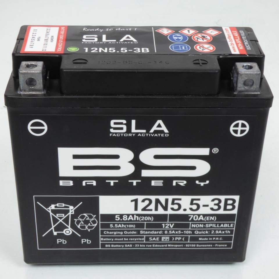 Batterie SLA BS Battery pour moto Yamaha 125 YZF-R 2008 à 2013 12N5.5-3B / 12V 5.5Ah Neuf