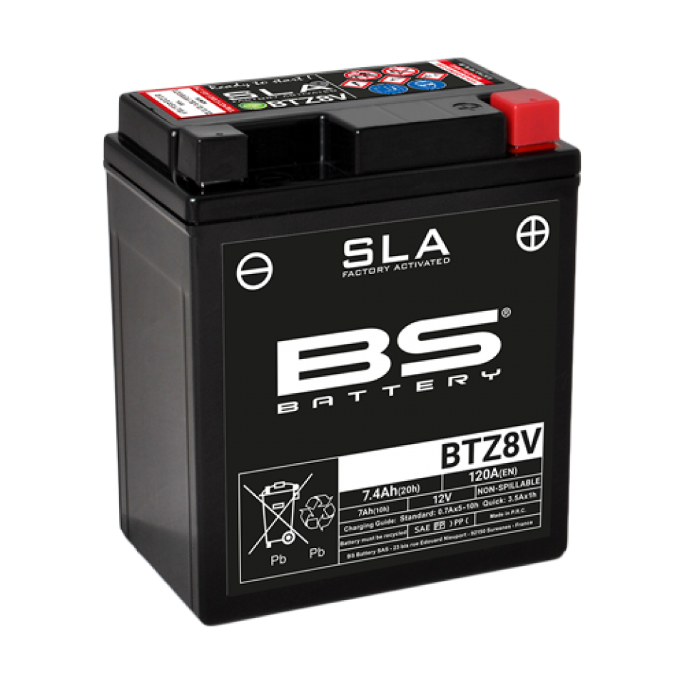 Batterie SLA BS Battery pour auto YTZ8V / 12V 7.4Ah Neuf