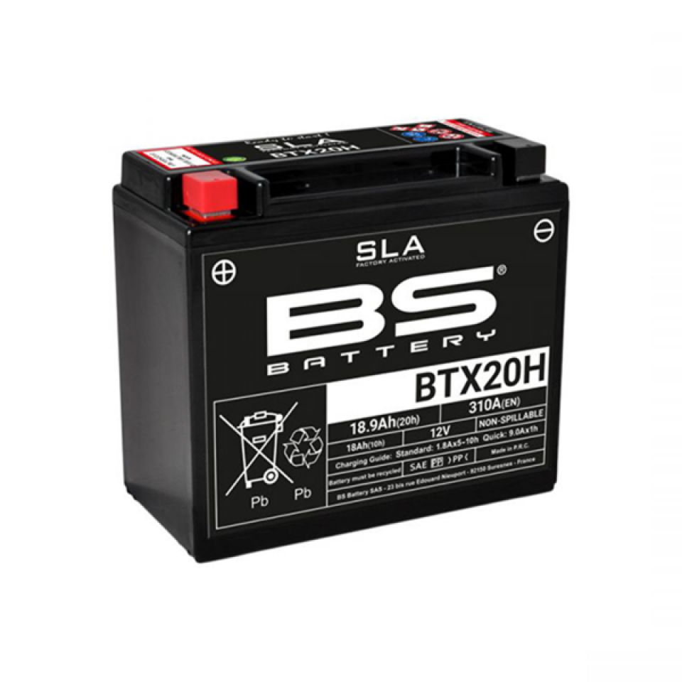 Batterie BS Battery pour moto Triumph 1200 Trophy 2012 à 2016 YTX20-SLA 12V 18Ah Neuf