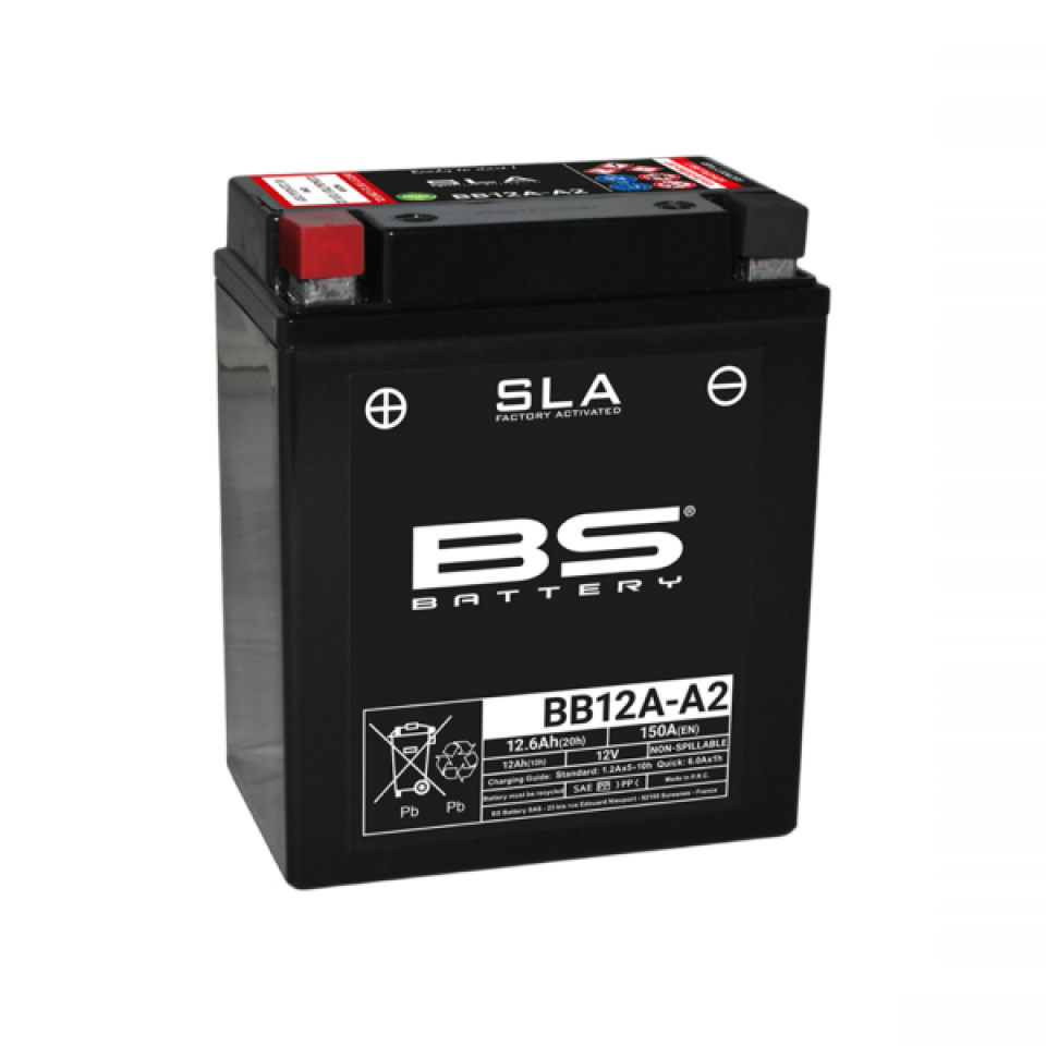 Batterie SLA BS Battery YB12A-A2 SLA / 12V 12Ah pour moto scooter quad Neuf