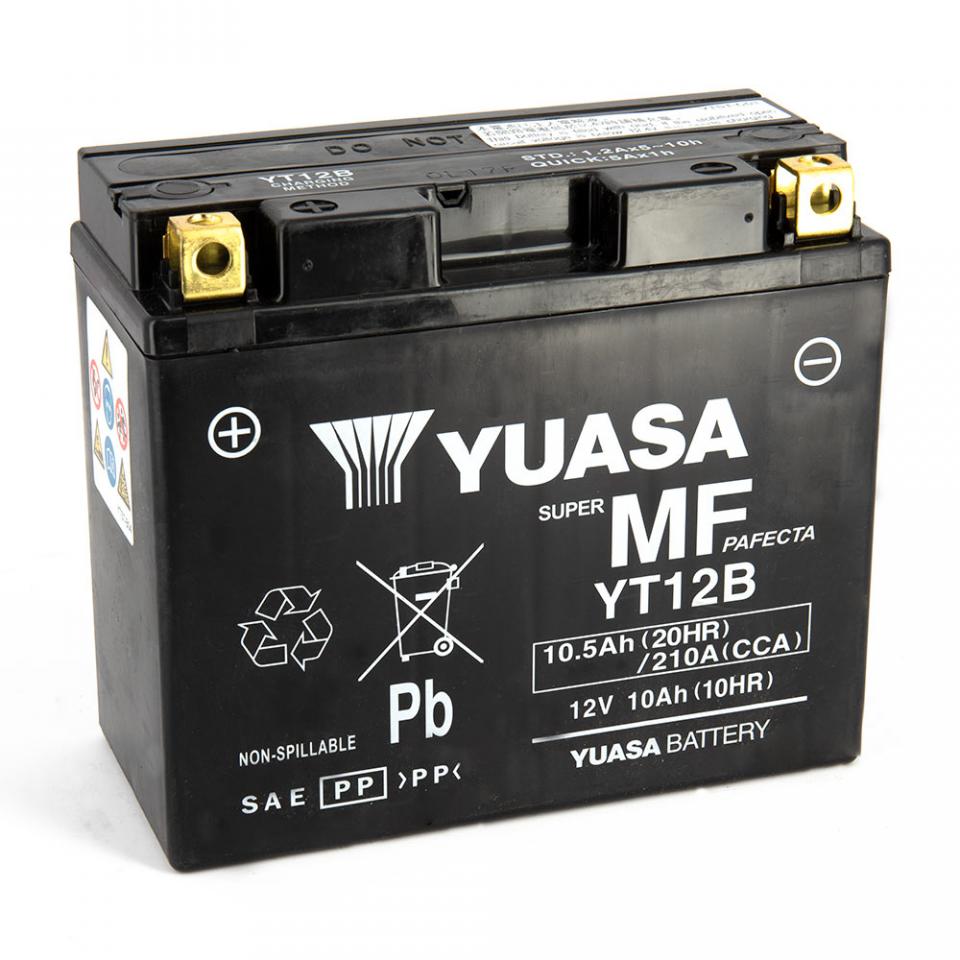 Batterie Yuasa pour Moto Kawasaki 600 Zx-6 R Ninja 1993 à 1997 YT12B / YT12B-BS / 12V 10.5Ah Neuf
