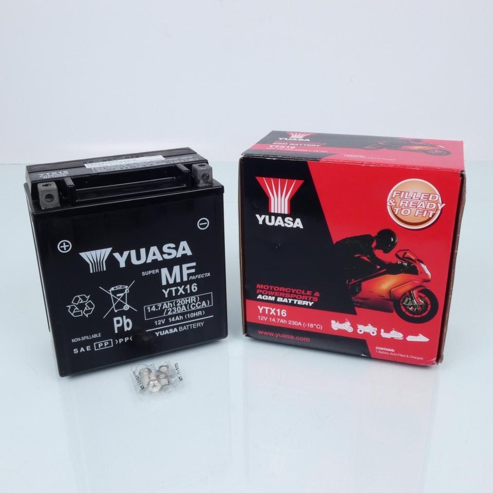 Batterie SLA Yuasa pour Moto Kawasaki 1500 Vn Classic Fi 2001 à 2005 YTX16-BS / YTX16 / 12V 14.7Ah Neuf