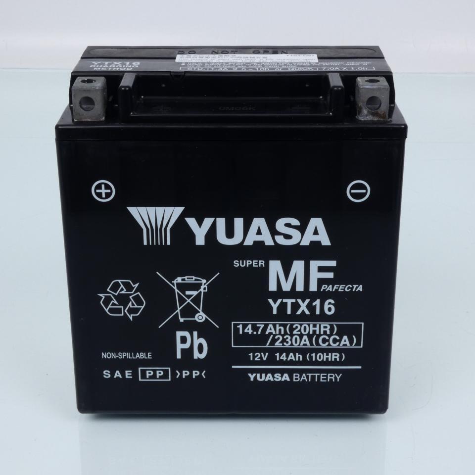 Batterie SLA Yuasa pour Moto Kawasaki 1500 Vn Classic Fi 2001 à 2005 YTX16-BS / YTX16 / 12V 14.7Ah Neuf