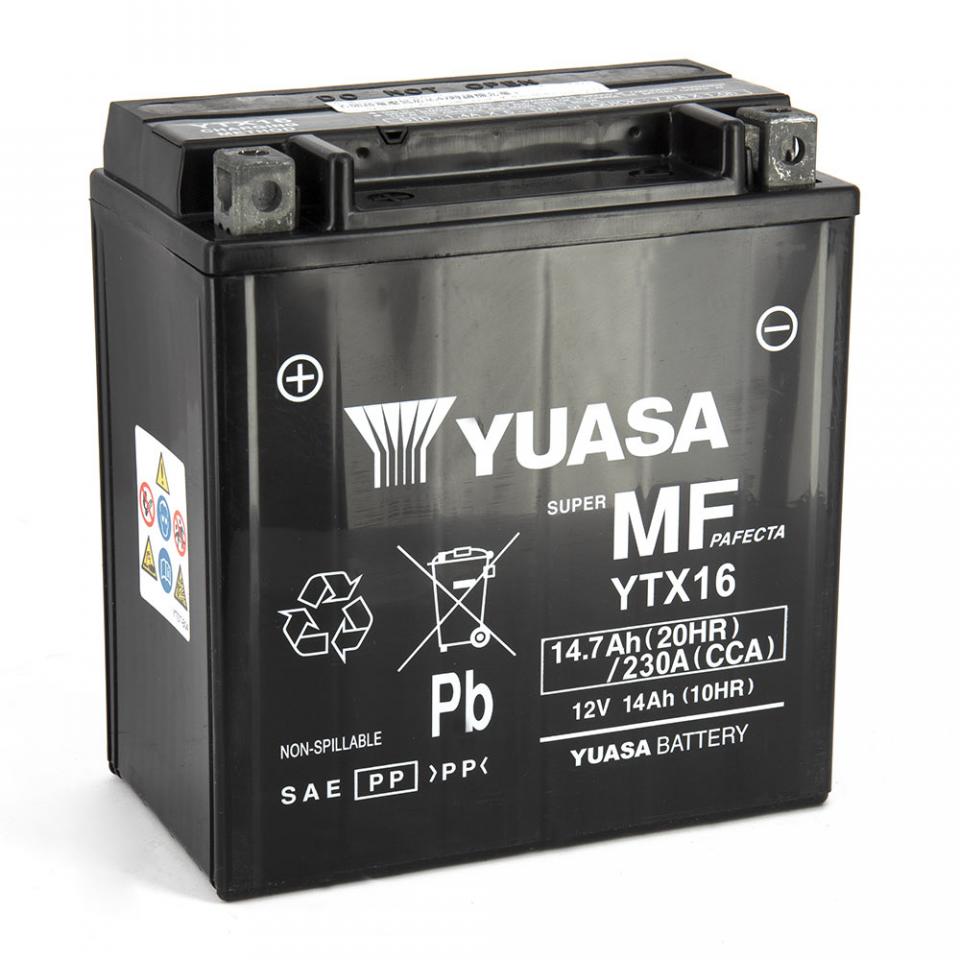 Batterie SLA Yuasa pour moto Kawasaki 1500 VN classic 1996 à 2000 YTX16 Neuf