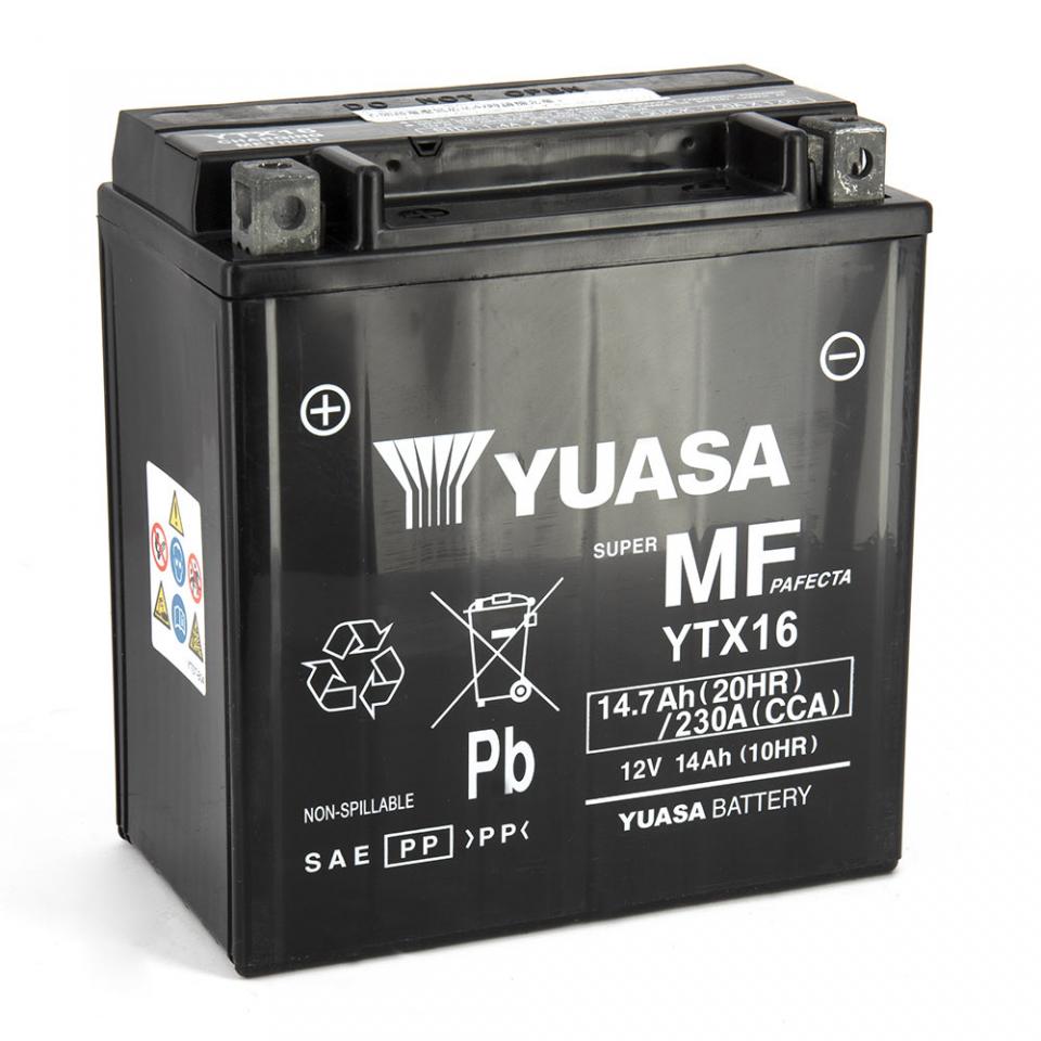 Batterie SLA Yuasa pour moto Kawasaki 1500 VN classic 1996 à 2000 YTX16 Neuf