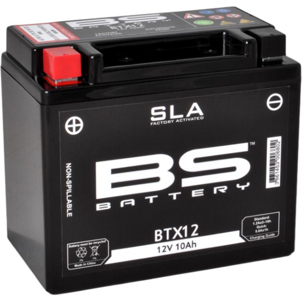 Batterie SLA BS Battery pour Scooter Piaggio 125 Vespa GTS 2007 à 2010 YTX12-BS / 12V 10Ah Neuf