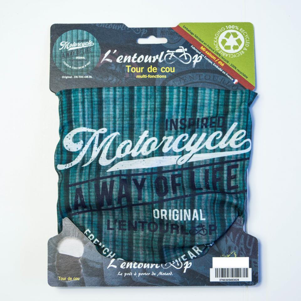 Tour de cou moto L'Entourloop Motorcycle Original coloris bleu 100% polyester