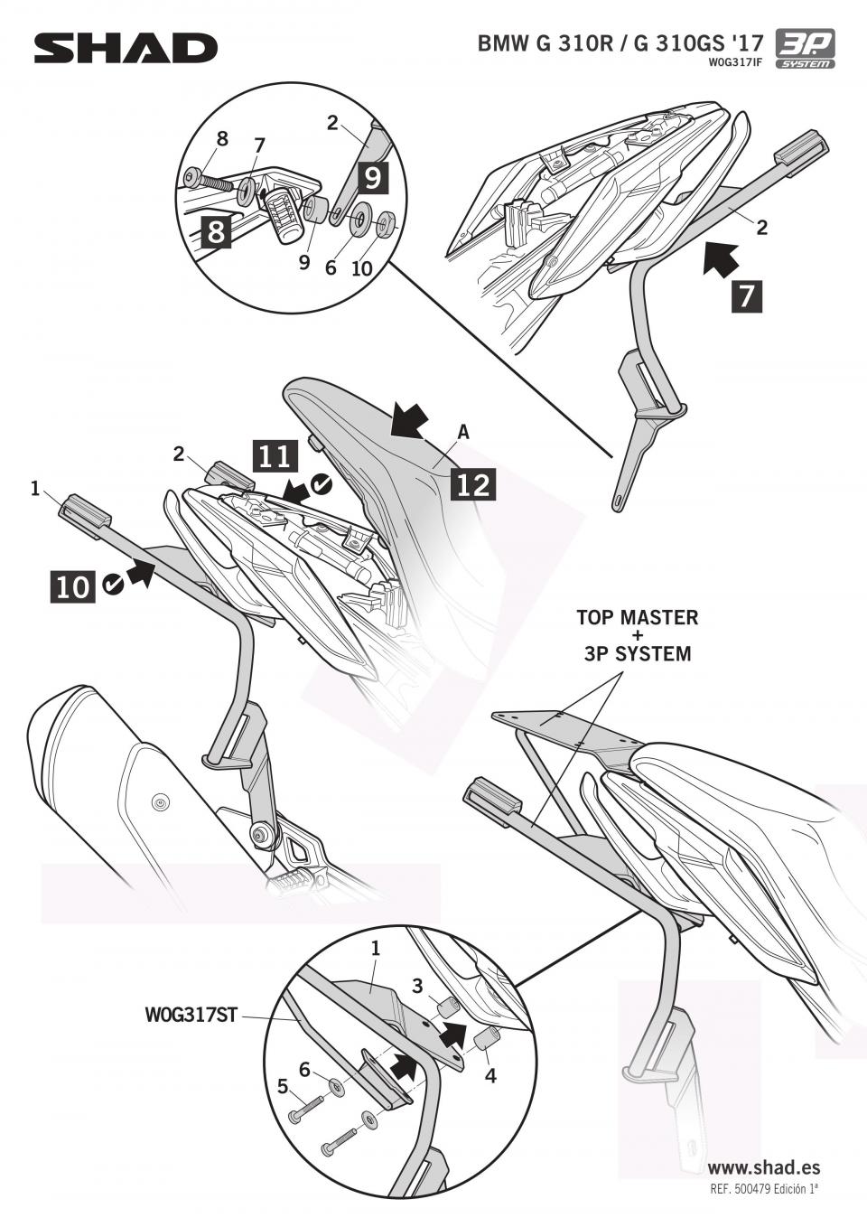 Support de valise latérale Shad pour Moto MZ 125 RT 2000 à 2006 Neuf