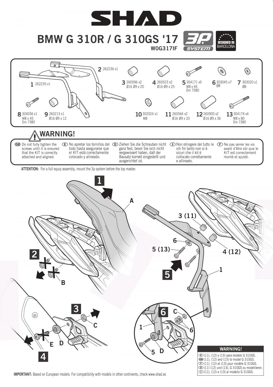 Support de valise latérale Shad pour Moto MZ 125 RT 2000 à 2006 Neuf