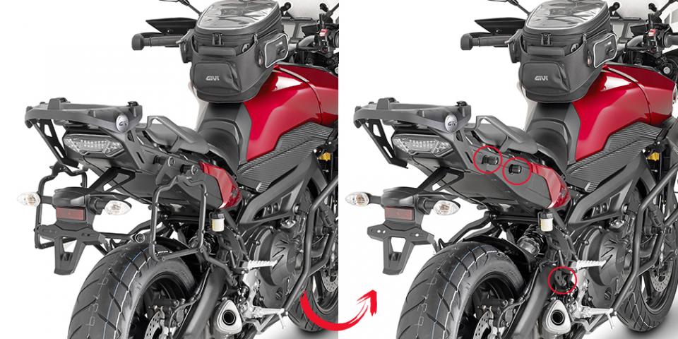 Support de valise latérale GIVI MONOKEY RETRO FIT pour moto Yamaha 900 Mt-09 Tracer 2015 à 2017 PLR2122 Neuf