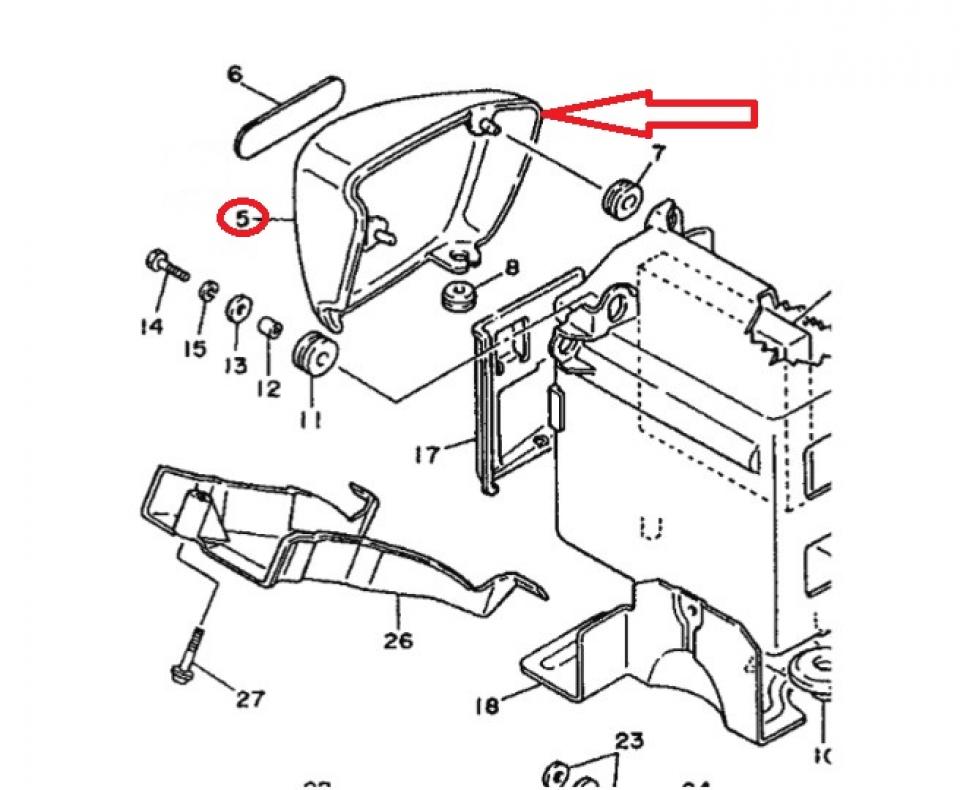 Cache latéral droit pour moto Yamaha 1000 Virago 1984-85 42X2172100JW Noir Neuf