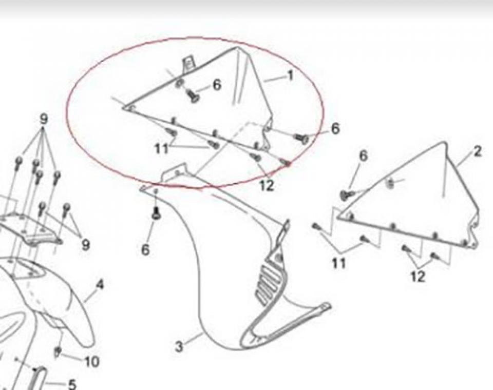 Cache latéral droit origine pour Moto Aprilia 50 RS 1999 à 2005 AP8239456 Neuf