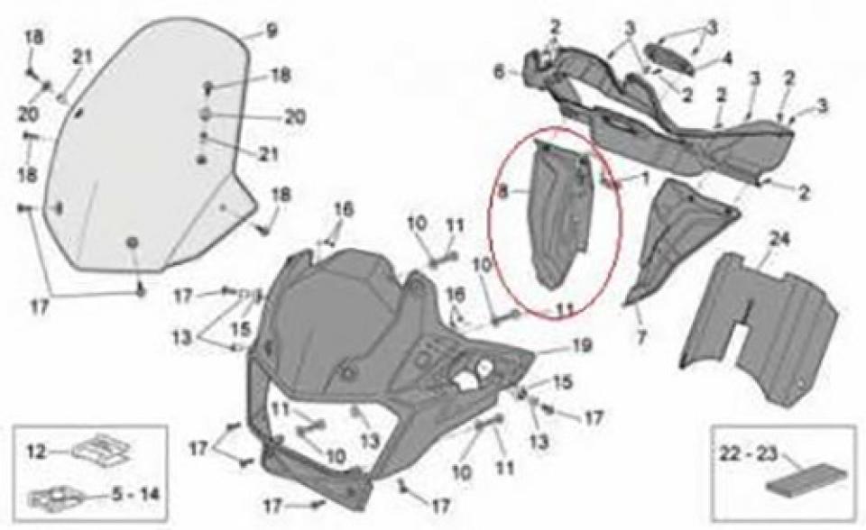 Cache latéral droit origine pour Moto Aprilia 1000 ETV caponord 2001 à 2003 AP8134554 Neuf