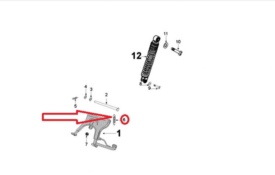 Ressort de béquille centrale pour scooter Peugeot 50 Kisbee 4T 772657 128mm