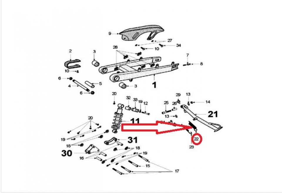 Ressort extérieur béquille latérale pour moto Peugeot 50 XR6 754389 Ø15.5mm Neuf
