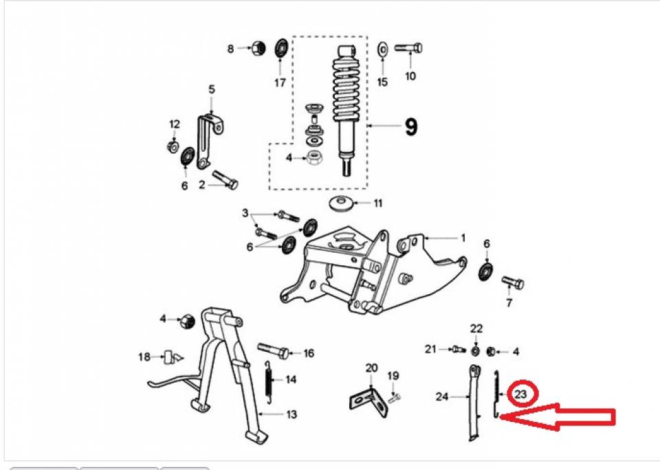 Ressort de béquille latérale pour mobylette Peugeot 50 103 037513 L130mm Neuf
