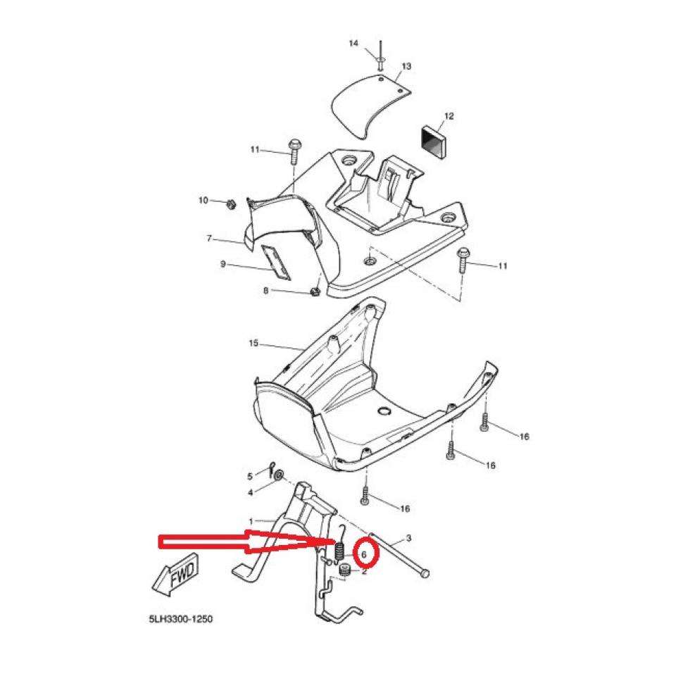 Ressort de béquille pour scooter MBK 50 Stunt 2002 à 2007 90506-32X01-00 Neuf