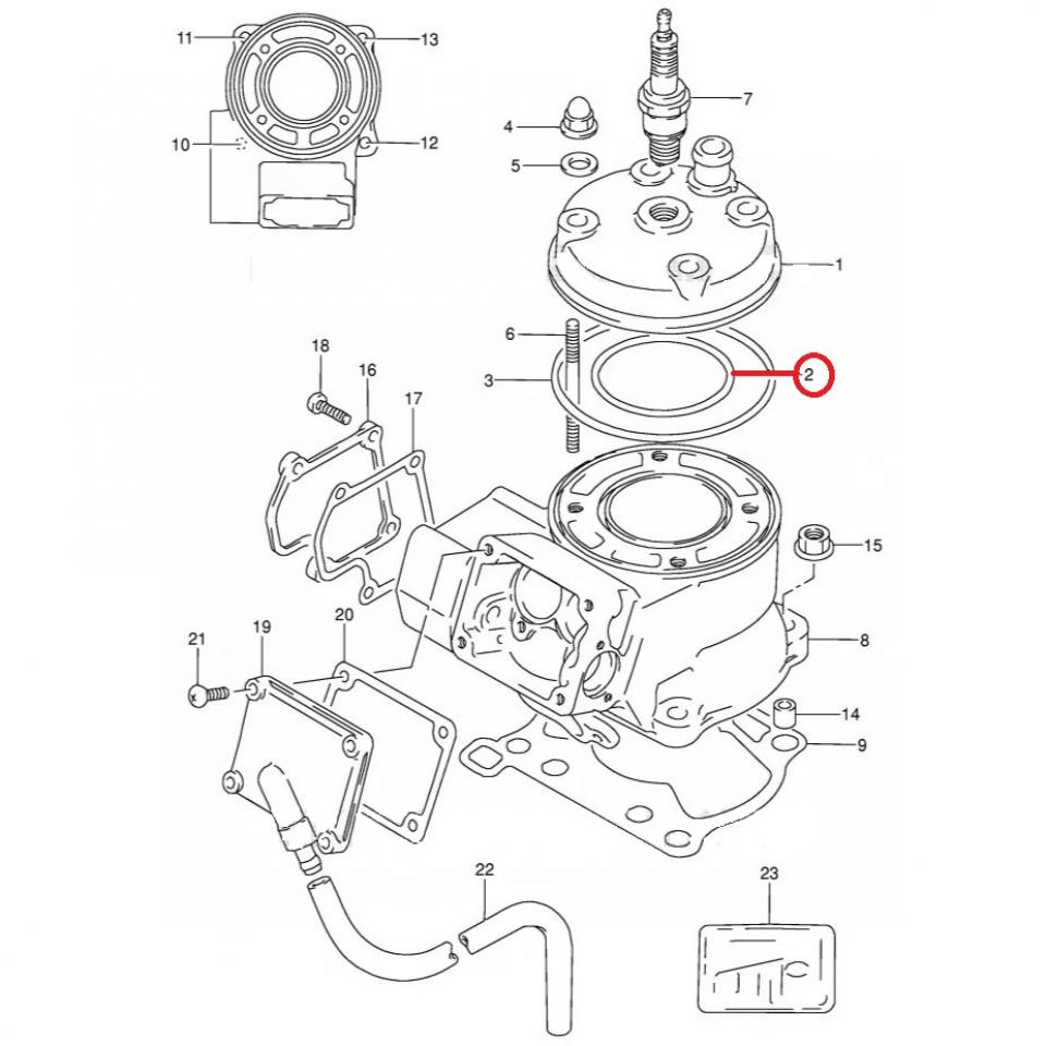 Joint de culasse origine pour Moto Suzuki 80 RM 1985 à 1999 11147-03B00-0000 Neuf