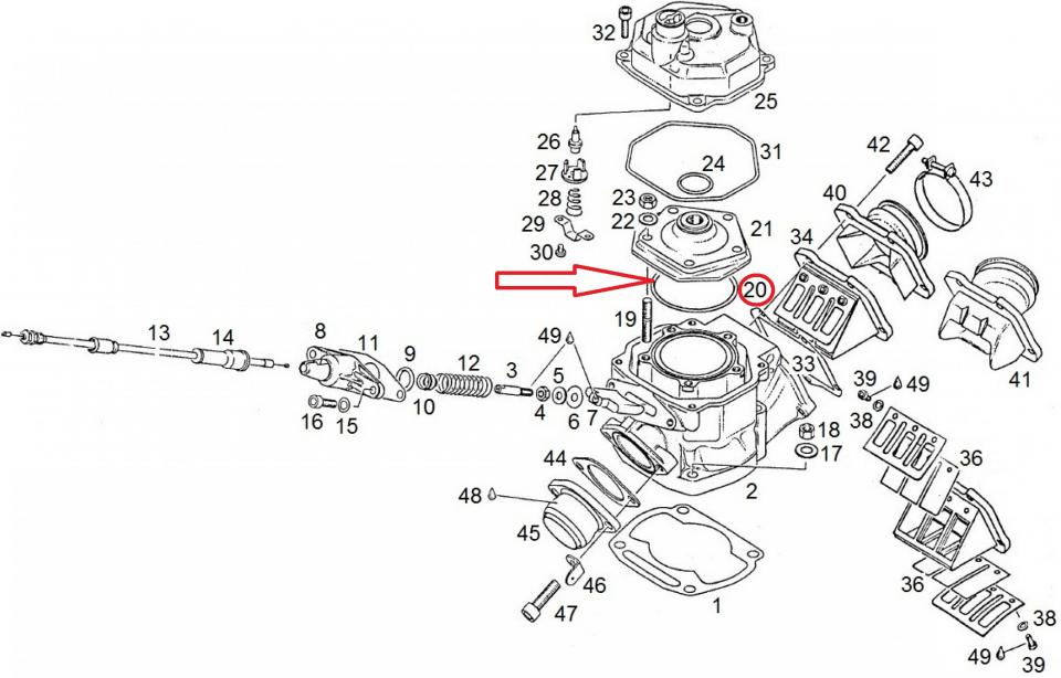 Joint torique intérieur culasse pour moto Aprilia 125 AF1 1990 AP0250160 Ø64mm