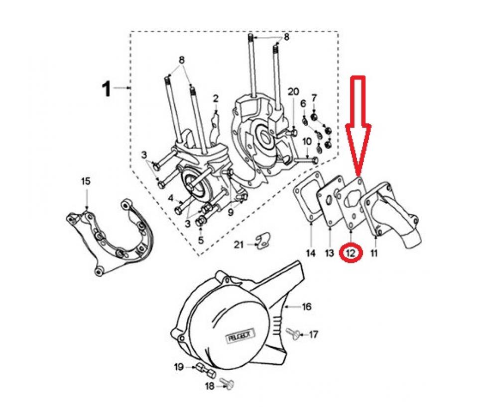 Joint de pipe clapet origine pour Mobylette Peugeot 50 103 joint de pipe / 737850 Neuf en destockage