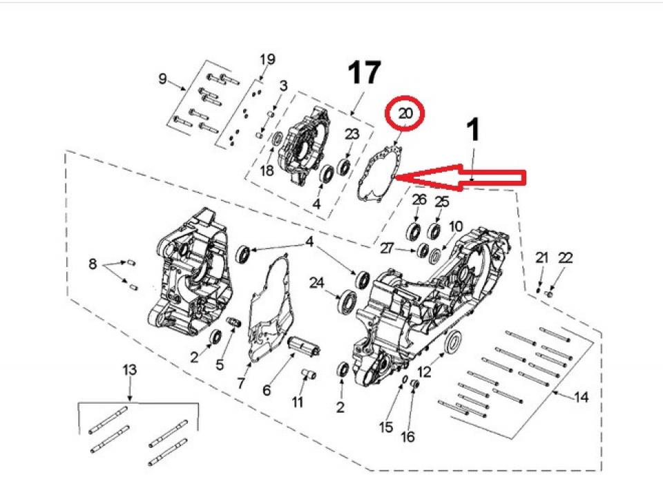 Joint carter transmissionpour scooter Peugeot 400 Metropolis 2013-16 1178064900