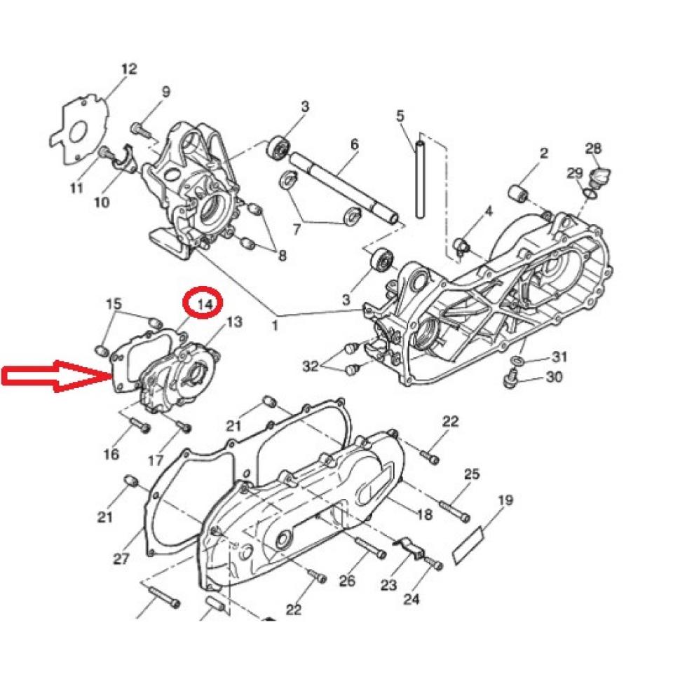 Joint carter de transmission Artein pour scooter Aprilia 50 SR 1996-20 3VL-E5461