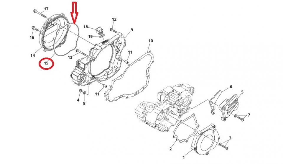 Joint torique couvercle carter embrayage pour moto Fantic 250 XX 07969005