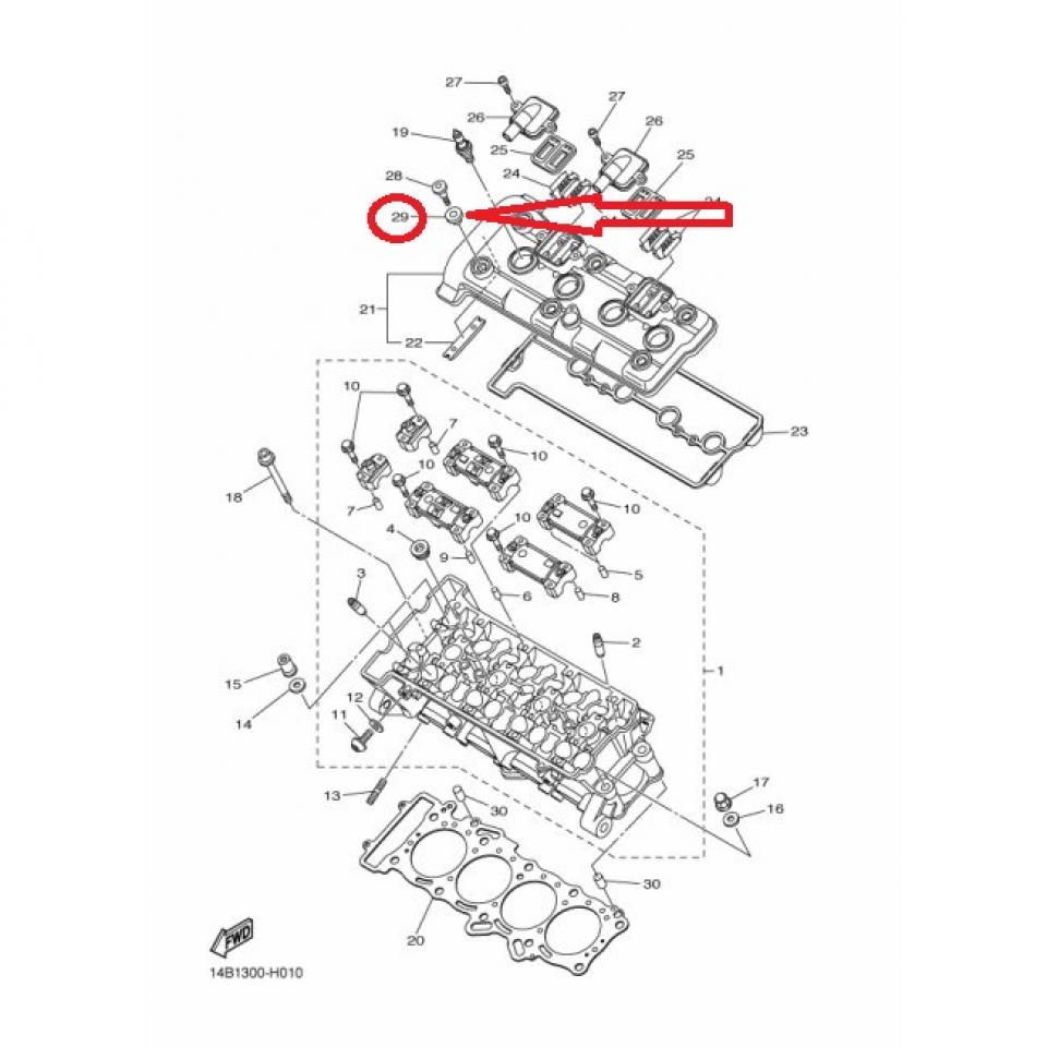Joint de vis de cache culbuteur pour moto Yamaha 1300 FJR 5VY-1111G Ø9xØ20x6mm