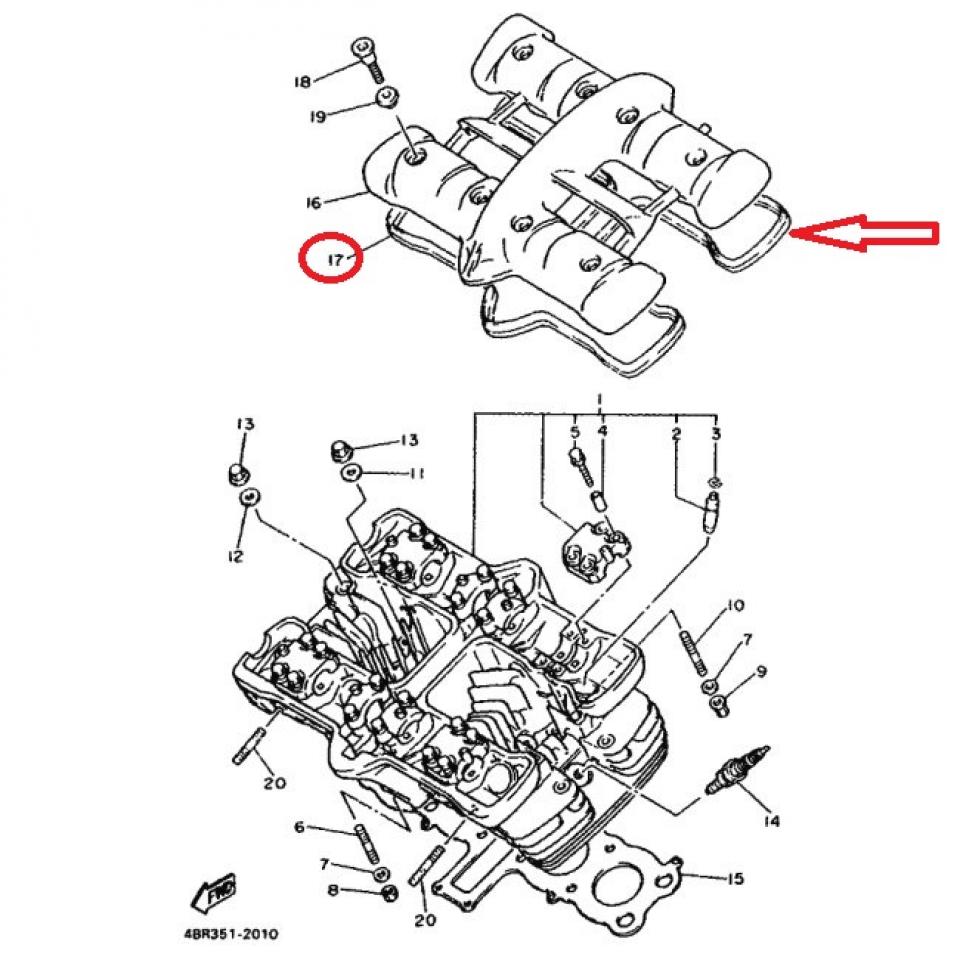 Joint de couvercle cache culbuteur pour moto Yamaha 600 XJS Diversion 4BR11193