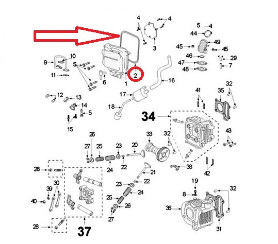 Joint de cache culbuteur pour scooter Peugeot 125 Vivacity 3 777561 Neuf