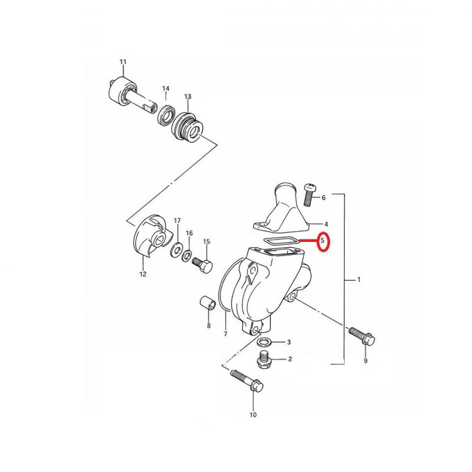 Joint pompe à eau origine pour ULM Suzuki 250 Quadracer 17415-01C00-000 Neuf en destockage