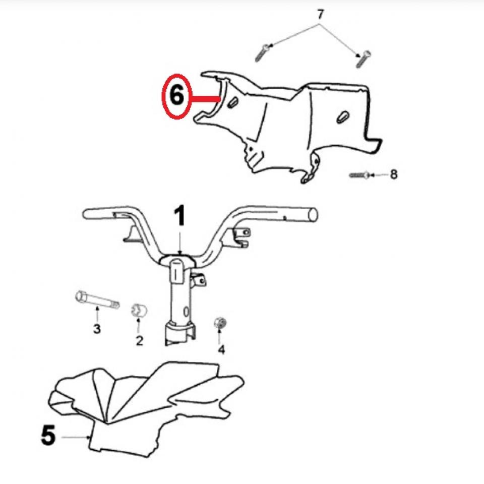 Couvre guidon origine pour scooter Peugeot 50 Ludix 2004 à 2014 1176148400 Neuf