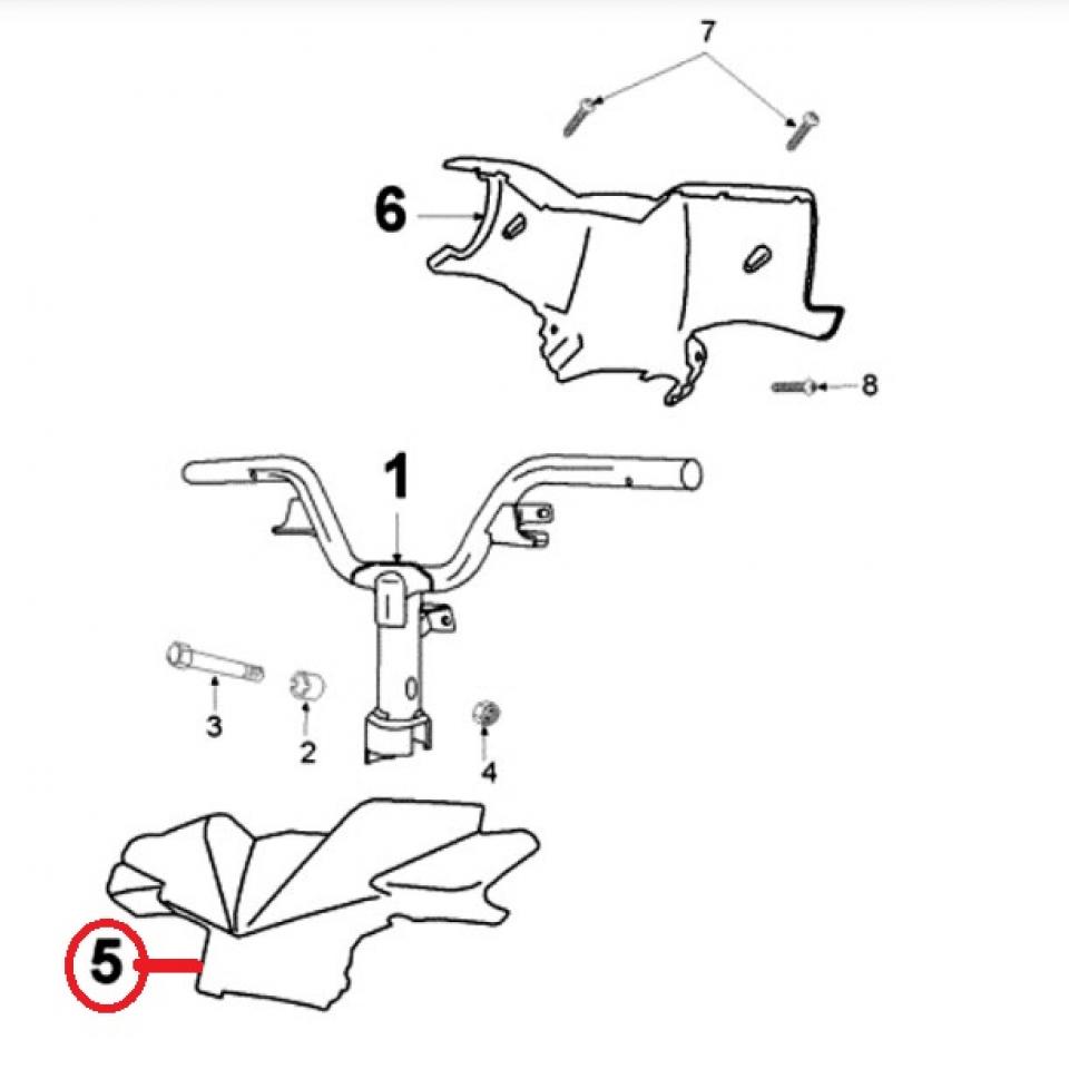 Couvre guidon origine pour scooter Peugeot 50 Ludix 2004 à 2014 1176148300 Neuf