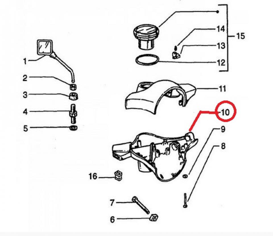 Base de Couvre guidon RMS pour scooter Piaggio 125 Vespa PX 563789 Neuf