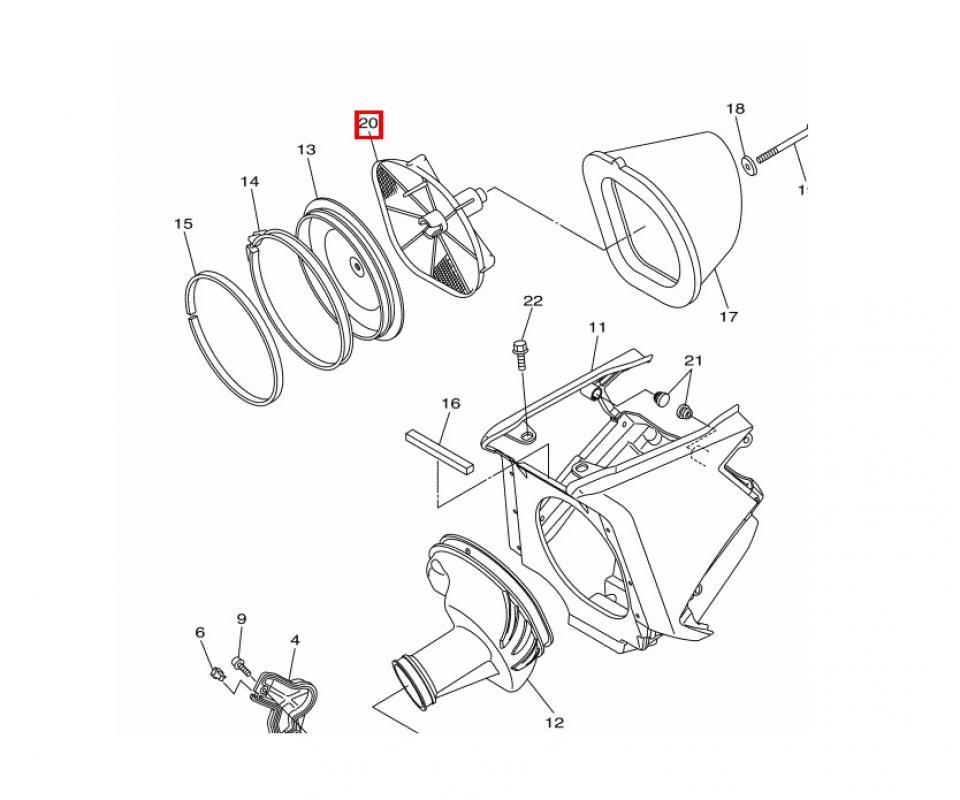 Support de filtre à aire origine pour moto Yamaha 250 YZ-F 5BE144581000 Neuf