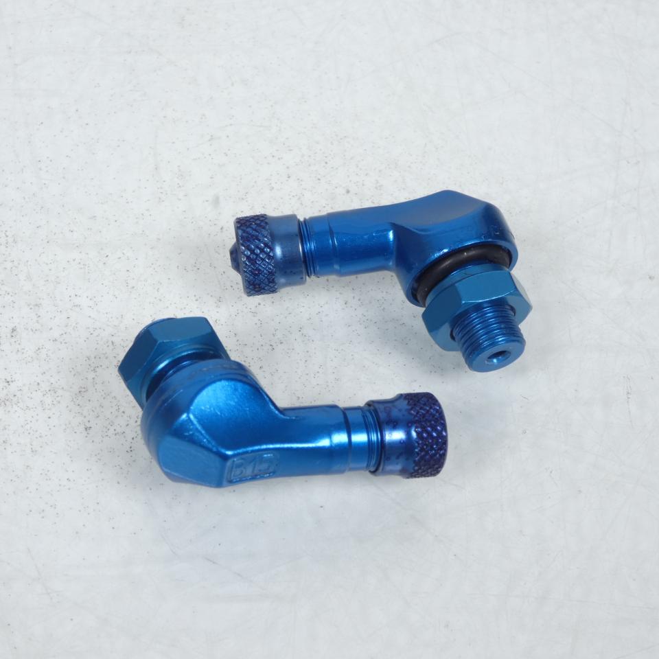 Paire valve coudée 90° Ø8.3mm Bleu BRIDGEPORT pour moto Ducati 40-450-1527 Neuf