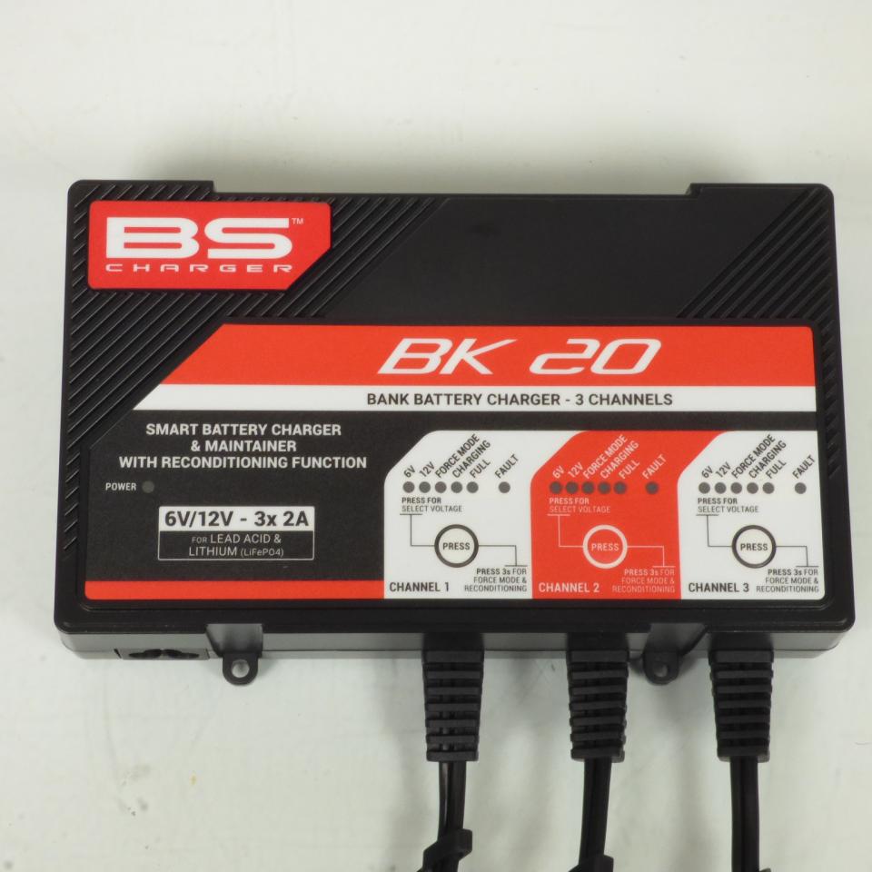 Chargeur multi batterie électronique intelligent BS Battery BK20 pour 3 moto